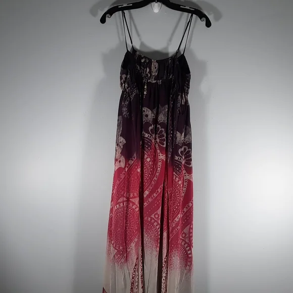 NWT BCBGENERATION CFT Puple/pink/cream / burgundy maxi dress SZ M - Picture 8 of 11